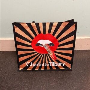 Charlotte Tilbury Black and Gold Tote Bag